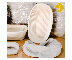 Panier à pain ovale en rotin avec doublure en tissu pour la levée de la pâte, idéal pour la cuisson du pain au levain, panier de levage ovale avec doublure en lin, banneton - Product Image 1