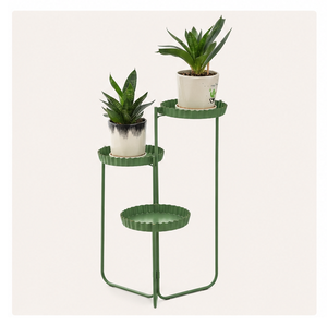 Support à fleurs en métal à 3 niveaux au design moderne, porte-plantes d'angle décoratif et peu encombrant, étagère de jardin vert menthe au meilleur prix - Product Image 5