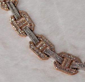 Cadena de Eslabones de Lujo con Diamantes de Moissanita Bicolor, Collar Hip Hop Iced Out, Joyería Premium VVS, Accesorio de Moda Unisex - Product Image 3