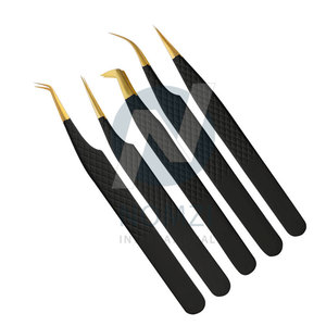 Pinzas de Acero Inoxidable de Alta Calidad para Extensión de Pestañas, 45 y 90 Grados, Logotipo Personalizado, Empaque de Fábrica, Pinzas Puntiagudas para Pestañas de Fibra - Product Image 5