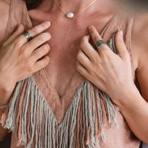 Top Boho Hippie Gypsy de Lino Rosa Polvoriento con Espalda Descubierta y Flecos, Túnica Orgánica sin Espalda, Regalo para Ella - Product Image 3