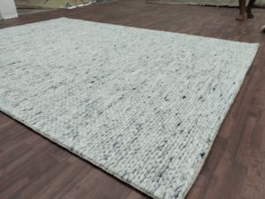 Tapis en laine épais fait main beige, texture sumac, rayé, style moderne bohème, pour salon, taille personnalisée, tapis de sol doux et épais - Product Image 4