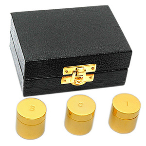 Set of 3 Holy Oil Stocks with Case | Brass Oil <b>Containers</b> for Church – DOUBLE VEE EXPORTS - Product Image 1