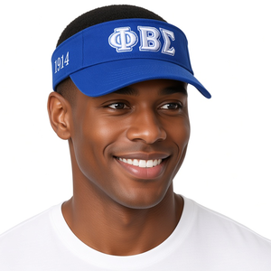 Casquette à visière bleu roi pour homme Phi Beta Sigma 1914 avec lettres grecques brodées, visière incurvée, réglable, chapeau de soleil sportif décontracté - Product Image 1