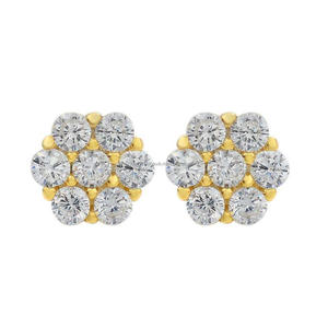 Pendientes de Diamantes Cultivados en Laboratorio con Diseño Floral, Plata de Ley 925, Joyería Elegante y de Lujo - Product Image 1