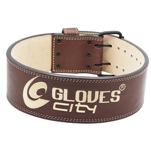 Customizable Double Prong Waist Support Unisex Adjustable Leather Power <b>Belt</b> for <b>Weight</b> Lifting Straight GLOVES City - Product Image 5