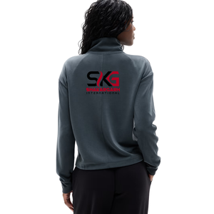 <b>Women's</b> Cotton <b>Quarter</b> <b>Zip</b> <b>Sweatshirt</b> Loose Fit Crew Neck Pullover Printed Solid Custom Logo Breathable Casual Autumn Winter - Product Image 2