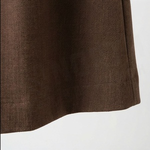 Falda Plisada de Cintura Alta para Mujer, Estilo Línea A, Color Sólido, Largo hasta la Rodilla, Tela de Lana, para Todas las Temporadas - Product Image 6