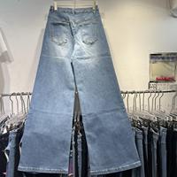 Jean en denim coupe skinny taille haute pour femme grande taille, jambe droite, motif floral 3D léopard, style Y2K, écologique et respirant, collection automne