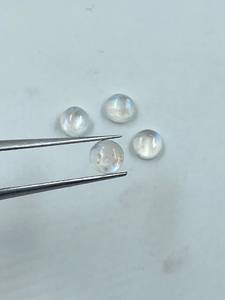 Pierre de lune naturelle bleue, taille brillante ronde, 5,20 mm, 2,53 carats, 4 pièces, pierre de cristal de haute qualité pour la fabrication de bijoux - Product Image 3