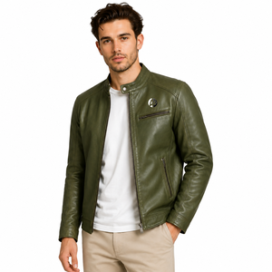 Chaqueta de cuero para hombre con estilo, que combina suavidad, comodidad, calidad duradera, detalles refinados y un atractivo moderno para el uso diario informal. - Product Image 1