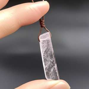 Natural Crystal Unshaped Pendant Necklace for Men and Boys-Twilight Amethyst with Adjustable <b>Rope</b> <b>Chain</b> - Product Image 4