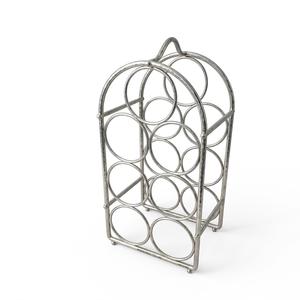 Estante para Vinos Vintage Triangular Moderno de Bambú y Metal para 6 Botellas, Hecho a Mano con Mimbre y Ratán, Soporte de Vino de Sobremesa Independiente para Bar en Casa - Product Image 5