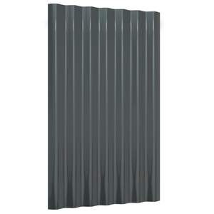 Panneaux de toiture anthracite 23,6''x14,2'' 36 pièces, tôles d'acier galvanisé ondulées - Product Image 3