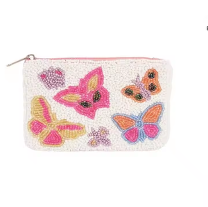Monederos pequeños bordados con diseño de mariposa y cuentas de semillas personalizadas, ideales para bodas y fiestas, artículos de costura. - Product Image 2