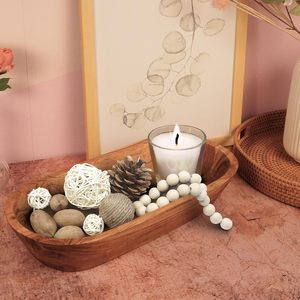 Bol à pâte en bois d'acacia fait main de haute qualité, bol de service rustique en bois massif, bol décoratif pour la cuisine et la salle à manger - Product Image 2