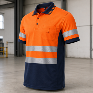 เสื้อโปโลเพื่อความปลอดภัยบนท้องถนนแบบขายส่ง OEM ผลิตจากโพลีเอสเตอร์ระบายอากาศได้ดี เหมาะสำหรับงานวิศวกรรม น้ำหนักเบา ซับเหงื่อได้ดี ผู้ผลิตชุดยูนิฟอร์ม - Product Image 4