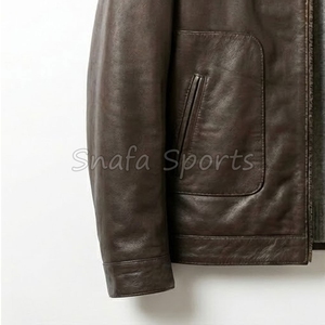 Casual Style <b>Sheepskin</b> Leather <b>Jacket</b> for Men in Best Design Leather Winter <b>Jacket</b> for Men In Wholesale Price - Product Image 4