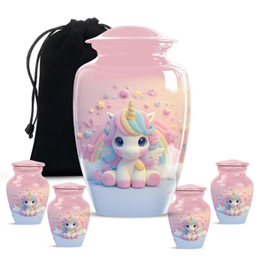 Pastel Unicorn <b>Ash</b> Urn Decorative Cremation Vase Stainless Steel Memorial <b>Keepsake</b> <b>for</b> Home Display - Product Image 4