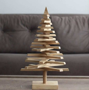 Arbre de Noël en bois naturel pour centres de table rustiques, décorations artisanales de marché, cadeaux en bois et ambiance festive - Product Image 3
