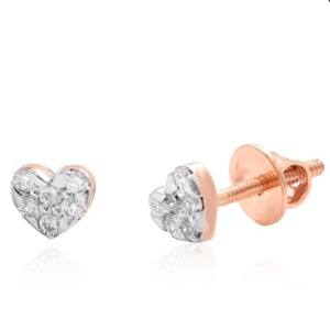 Heart Shape CZ Diamond <b>Earrings</b> 14KT Gold Elegant Bridal Wedding Party Engagement Jewelry Women 0.980 GM - Product Image 2