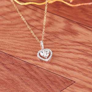 Collar con Colgante de Diamante Cultivado en Laboratorio en Forma de Corazón de 1.231 CT y Oro de 14K para Mujer |   Joyería de Lujo con Corazón de Oro - Product Image 3