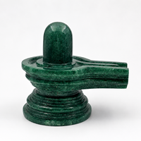 Statue en pierre Shiva Lingam verte, sculptée à la main, écologique, style Art Déco, pour la décoration religieuse de la maison, du temple, de la Pooja, pour anniversaire, Diwali