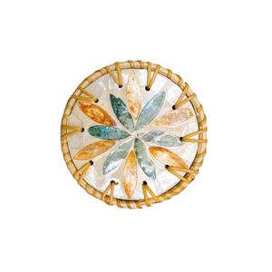 Assiette en céramique en rotin écologique, style classique, décoration et cadeau de vacances, accessoires de table faits à la main, fabriqués au Vietnam - Product Image 1