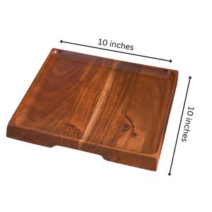 Solidwood Handcrafted Square Serving Platter Appetizer Plates for Dining <b>Table</b> Multipurpose Serving Article for Gift Available - Product Image 2