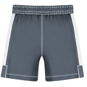 <b>Charcoal</b> Grey White Short Sleeve Rugby Uniform Set Crew Neck Striped Rugby Jersey Drawstring Shorts Athletic Performance Team - Product Image 6