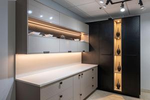 Minimalist Design Customized <b>Grey</b> Wood Modern Modular Kitchen <b>Cabinets</b> with Island for Villa Project - Product Image 6