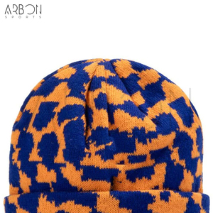 Bon Fournisseur Nouvelle Tendance au Meilleur Prix Service OEM ODM Dernier Style Bonnets en Tricot à Motifs Orange et Bleu pour Hommes et Femmes - Product Image 6