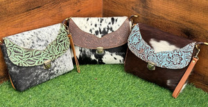 Bolso de mano de cuero de vaca en relieve occidental para mujer, nuevo diseñador tallado, monedero de lujo, bolso de hombro de cuero genuino - Product Image 4