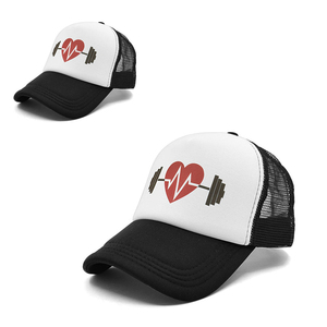 INDEX APPAREL Heart <b>Barbell</b> Trucker Cap 6-Panel <b>Adjustable</b> Unisex Mesh Casual Hat Breathable Sports Style - Product Image 5