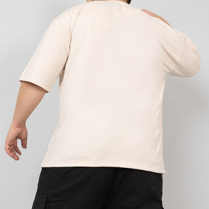 Oversized 4XL 5XL 6XL Big Tall Men's Eco-Friendly Canvas <b>Polyester</b>/Cotton <b>T</b>-<b>Shirt</b> Black Crewneck Short Sleeve - Product Image 2