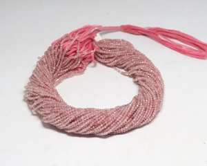 Perles de quartz fraise naturel micro-facettées en forme de rondelle 2-2,5 mm, perles de pierres précieuses de quartz fraise pour la fabrication de bijoux par un grossiste - Product Image 5