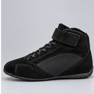 Bottes de course sportives en cuir véritable noir, à fermeture auto-agrippante, respirantes, légères, avec semelle en caoutchouc résistante à l'abrasion - Product Image 5