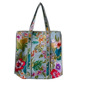 Sac de plage pliable léger et écologique à imprimé floral, fait main, tendance bohème, avec fermeture éclair, grande capacité, pour toutes les saisons - Product Image 1