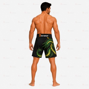 Shorts de combat MMA Premium 185 GSM en polyester et élasthanne, respirants, séchage rapide, pour Muay Thai, boxe, grappling, entraînement, OEM, marque privée - Product Image 5