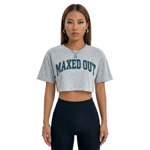 T-shirt d'été respirant pour femme, personnalisable avec logo, impression sérigraphique, manches courtes, col rond, tendance pour la maison, ODM - Product Image 1
