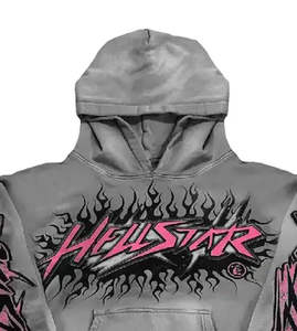 Hoodies zippés en polaire pour hommes Hiver 2026, style Y2K, impression DTG personnalisée, effet vintage vieilli, délavé à l'acide, décoloré soleil, avec strass - Product Image 3