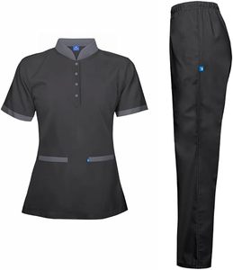 Uniforme de femme de chambre, uniforme de ménagère, ensemble de tenue de nettoyante, col chinois, unisexe - Product Image 5