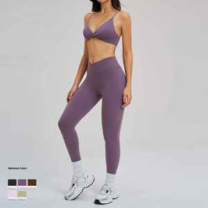 Gym Set Women 2 Pcs Yoga Bra and Pants Leggings Outfit Sports Tracksuit Workout Clothes Running Fitness Suit Pilates Activewear - Product Image 5