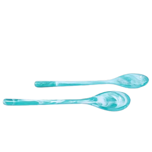 Luxe Aqua Swirl Résine Couverts Ensemble De Mariage Convient Spork Salade Fourchette Cuillère Serveur Élégant Vaisselle Ustensiles De Cuisine Vaisselle - Product Image 2
