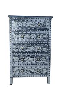 Cajón con Incrustaciones de Hueso de ILAHI, Diseño Moderno con Detalles de Ágata, Mueble Portátil para el Hogar - Product Image 2