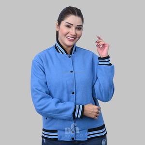 Chaqueta de béisbol Varsity de lana de algodón personalizada Causal Slim Fit botón abajo Varsity Letterman chaqueta chaquetas ligeras - Product Image 1