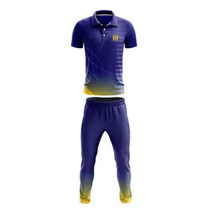 Ensemble d'uniformes de cricket élégants pour équipe, conçus avec un matériau doux et à séchage rapide pour des performances fiables le jour du match - Product Image 1