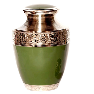 Urne funéraire en laiton poli gravé rouge pour cendres humaines adultes, style américain/européen - Product Image 3