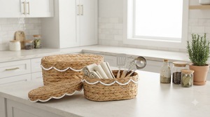 Cesta de Almacenamiento de Jacinto de Agua Natural al por Mayor, Hecha a Mano, Ecológica, de Mimbre, Organizador para el Hogar, Fabricante - Product Image 4
