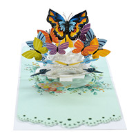 Tarjetas 3D Pop-up con Mariposas Coloridas para Clientes o para el Día de la Madre, Hechas en Vietnam por el Fabricante HMG
